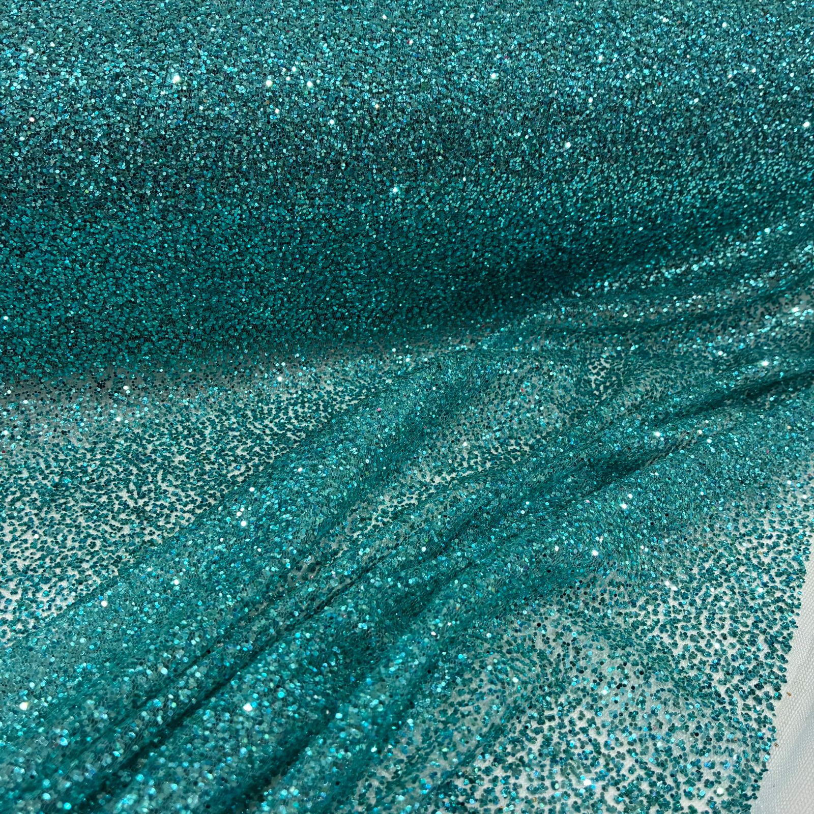 Tule Super Glitter Ciano