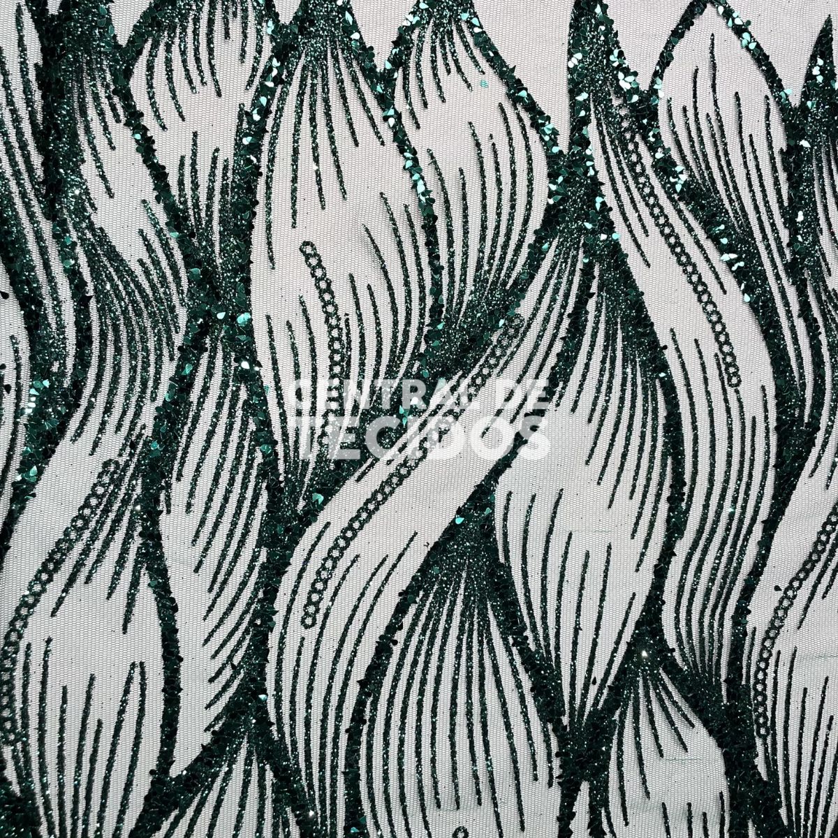 Tule Glitter Diamante Luar Verde