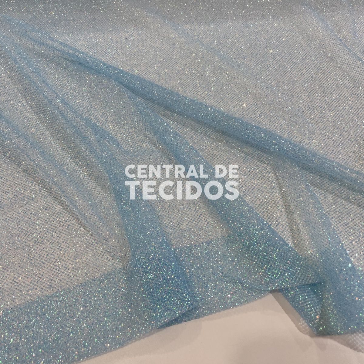 Tule Glitter Marshmellow Azul Bebê