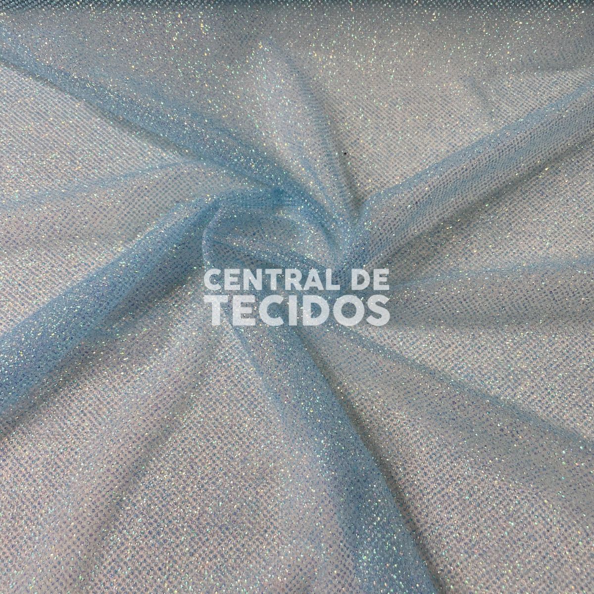 Tule Glitter Marshmellow Azul Bebê