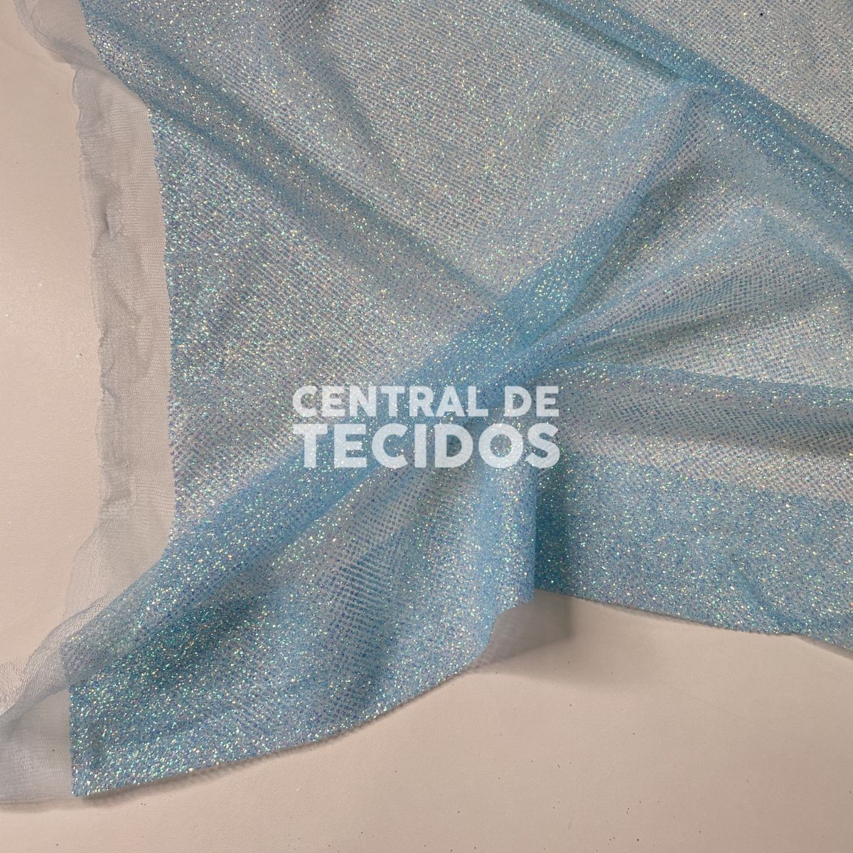 Tule Glitter Marshmellow Azul Bebê