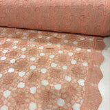 Tule Bordado Dafne Lasercut 3D Salmão