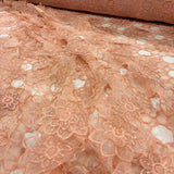 Tule Bordado Dafne Lasercut 3D Salmão