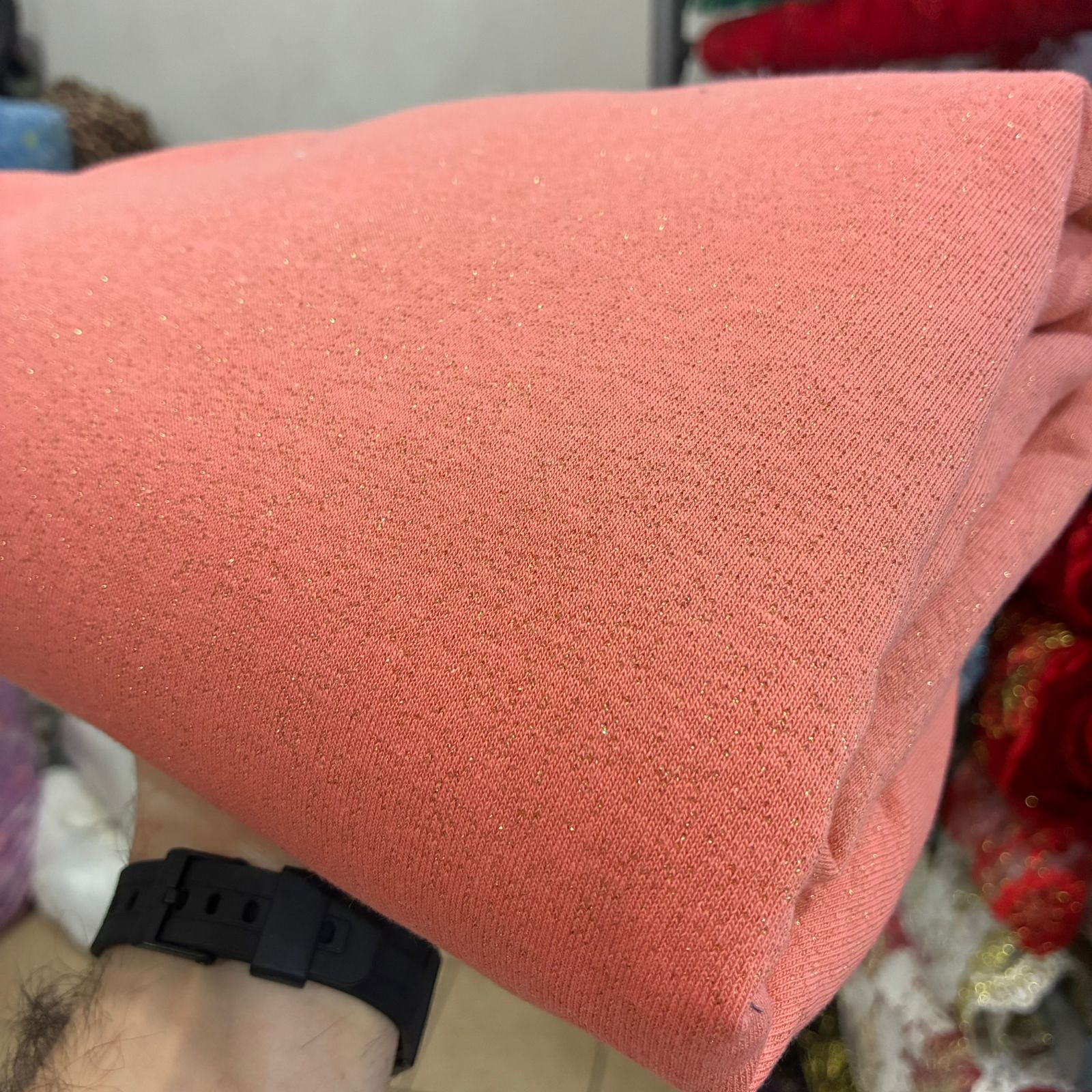 Moletinho Menegotti Salmão com Lurex - corte com aprox 2m