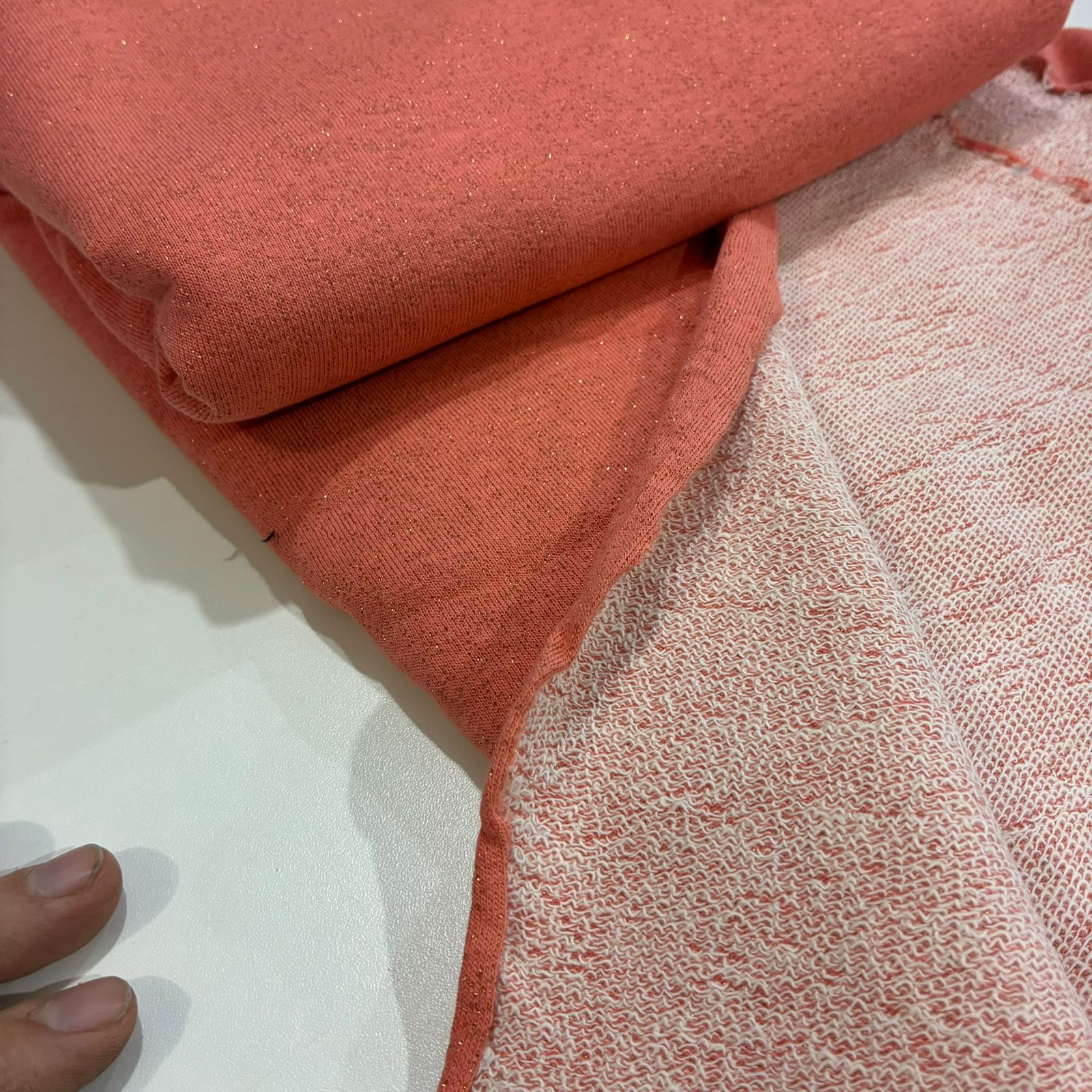 Moletinho Menegotti Salmão com Lurex - corte com aprox 2m