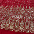 Chiffon Bordado Indiano Vermelho