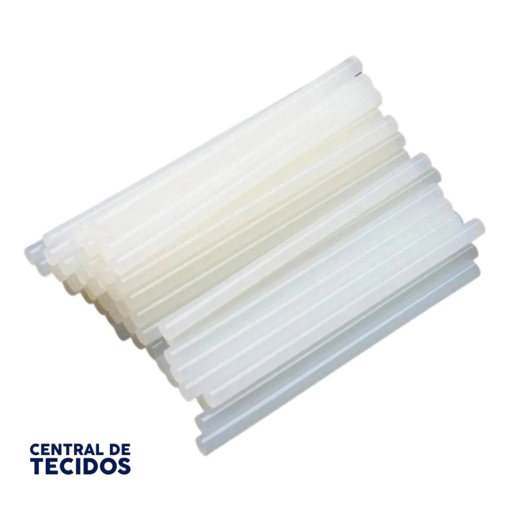 Bastão Cola Quente Refil Transparente Fina 7mm Grande 30cm Pacote 1kg