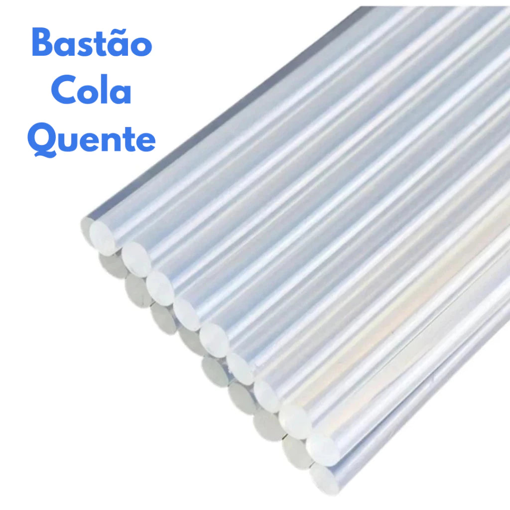 Bastão Cola Quente Refil Transparente Fina 7mm Grande 30cm Pacote 1kg