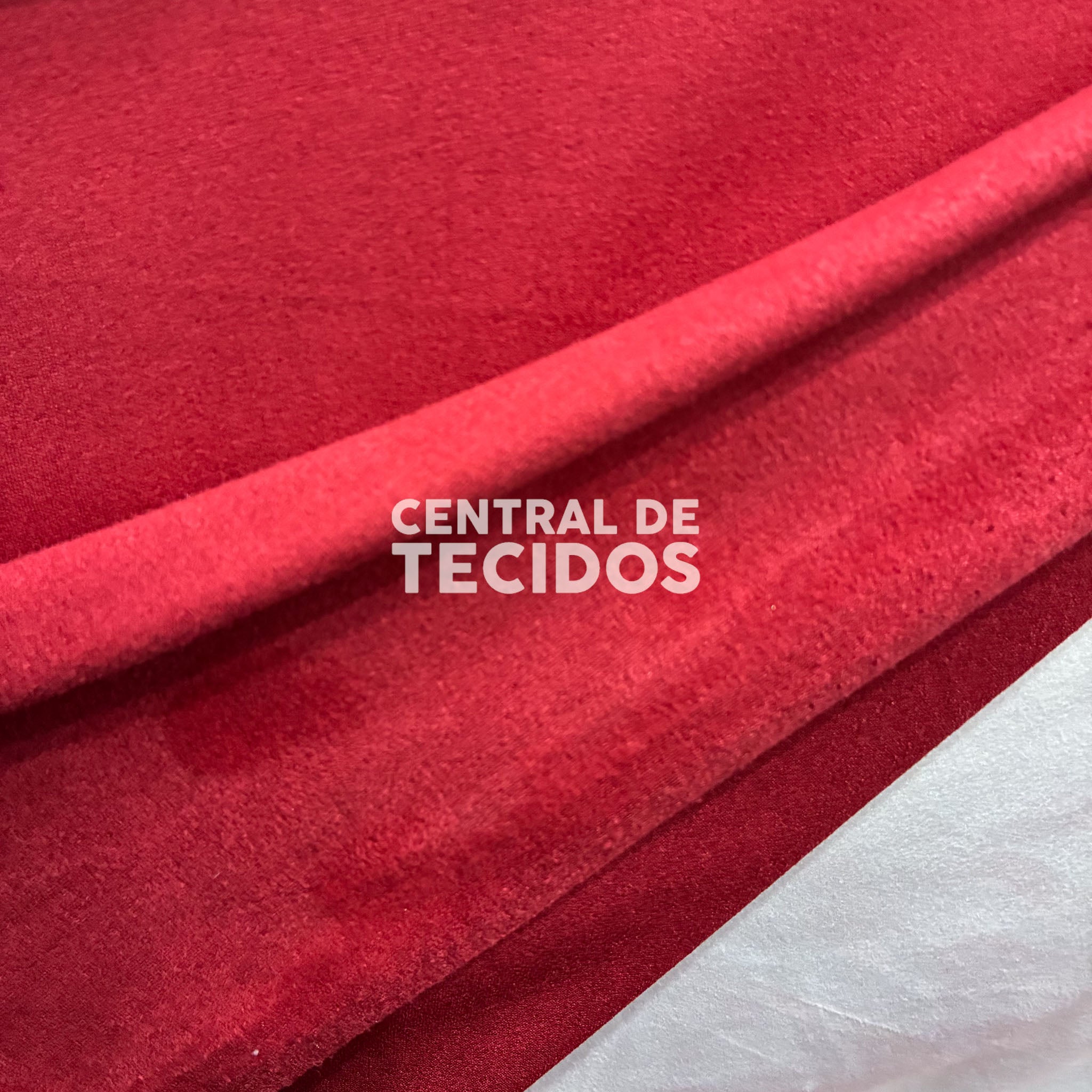Malha Suede Vermelho Carmim