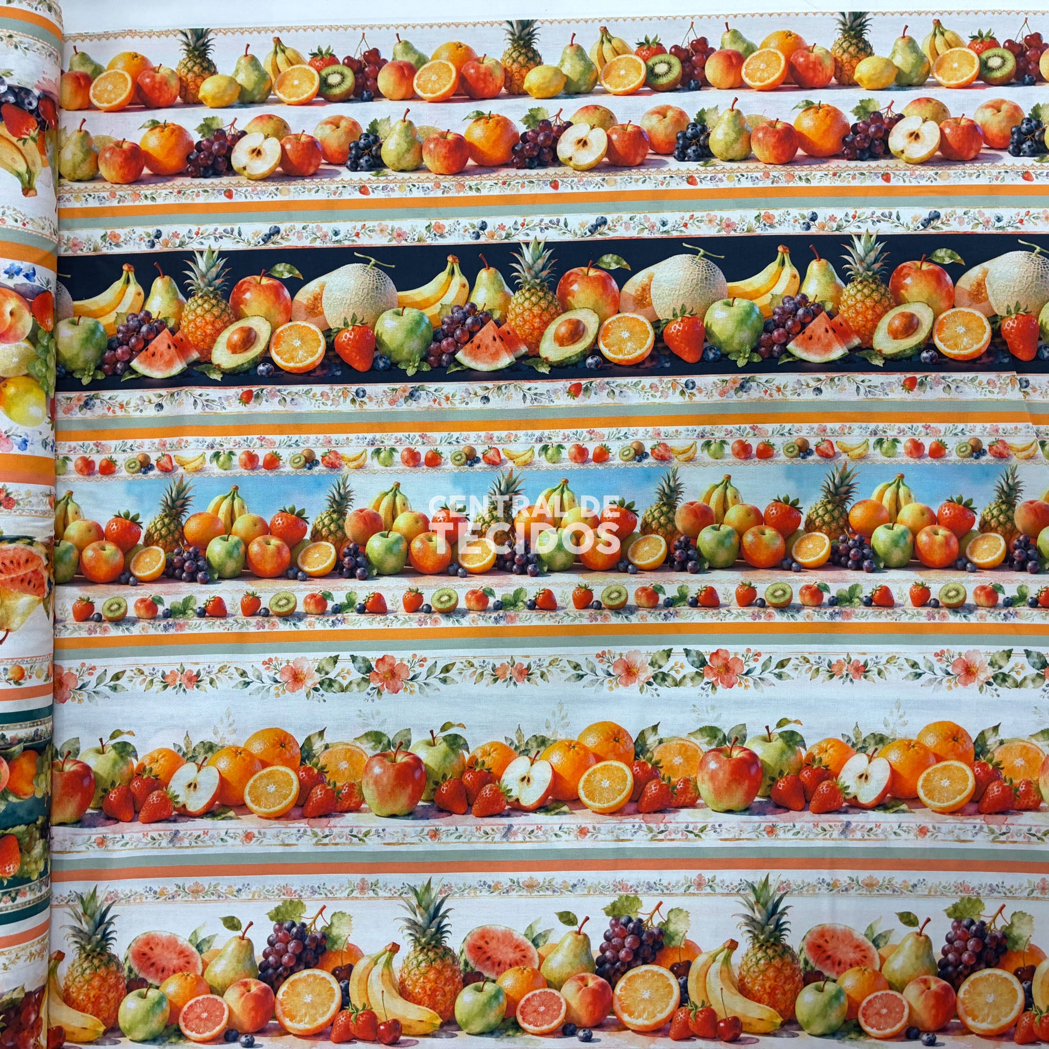 Tricoline Digital Barradinho Salada de Frutas