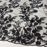 Tule Bordado London 3D Preto
