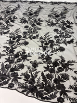 Tule Bordado London 3D Preto