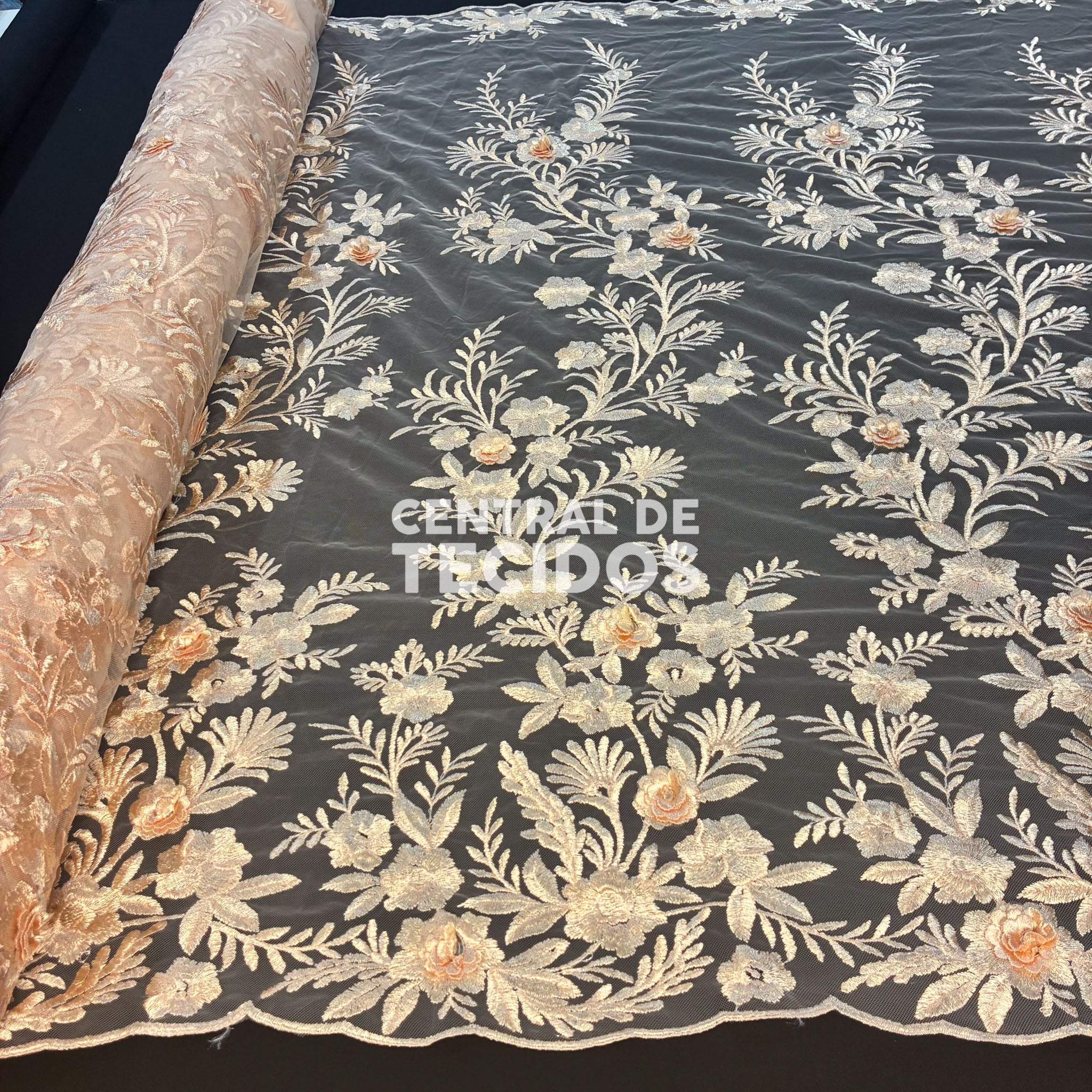 Tule Bordado London 3D Nude