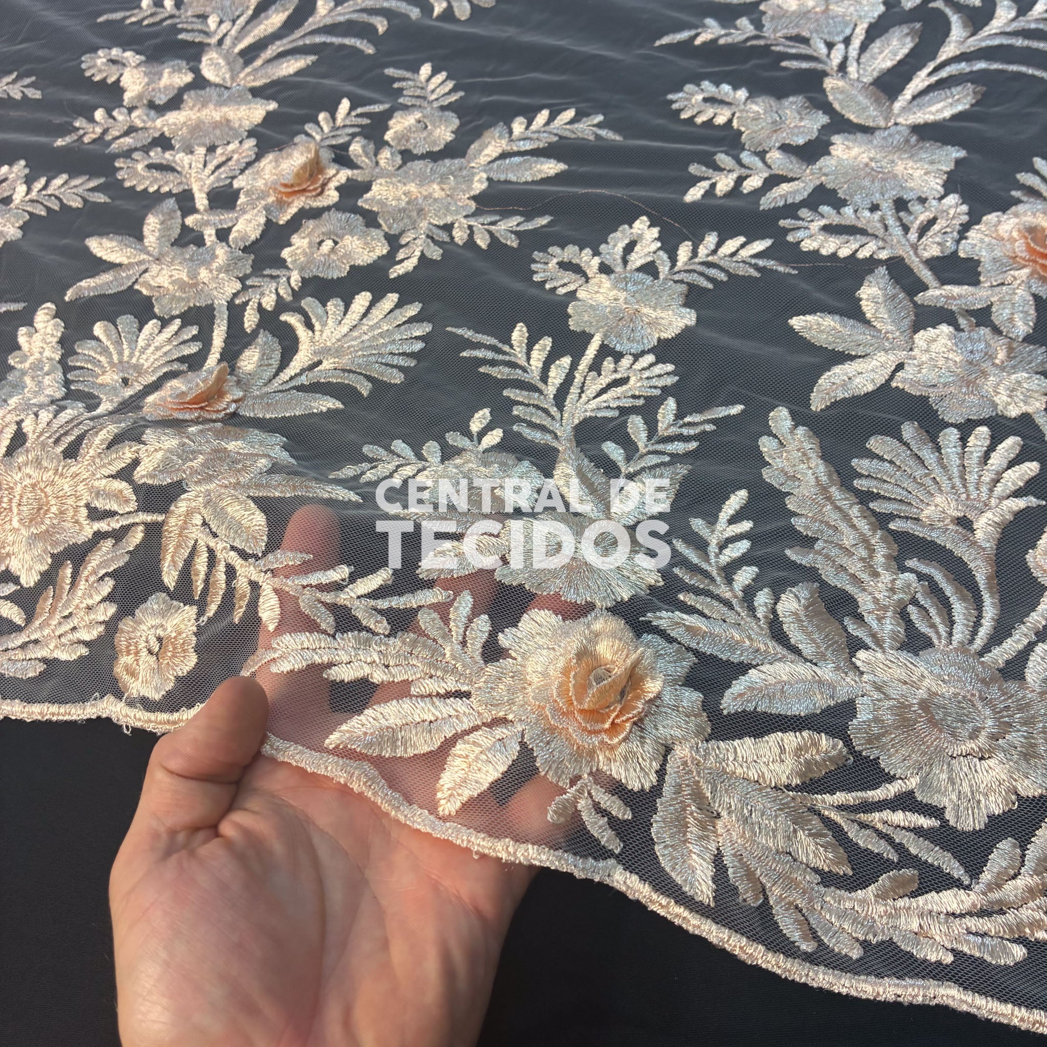 Tule Bordado London 3D Nude