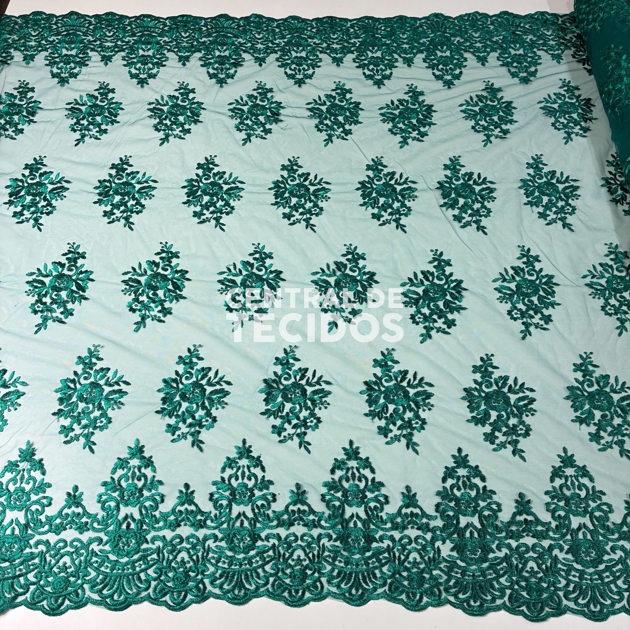 Tule Bordado Juliana Verde