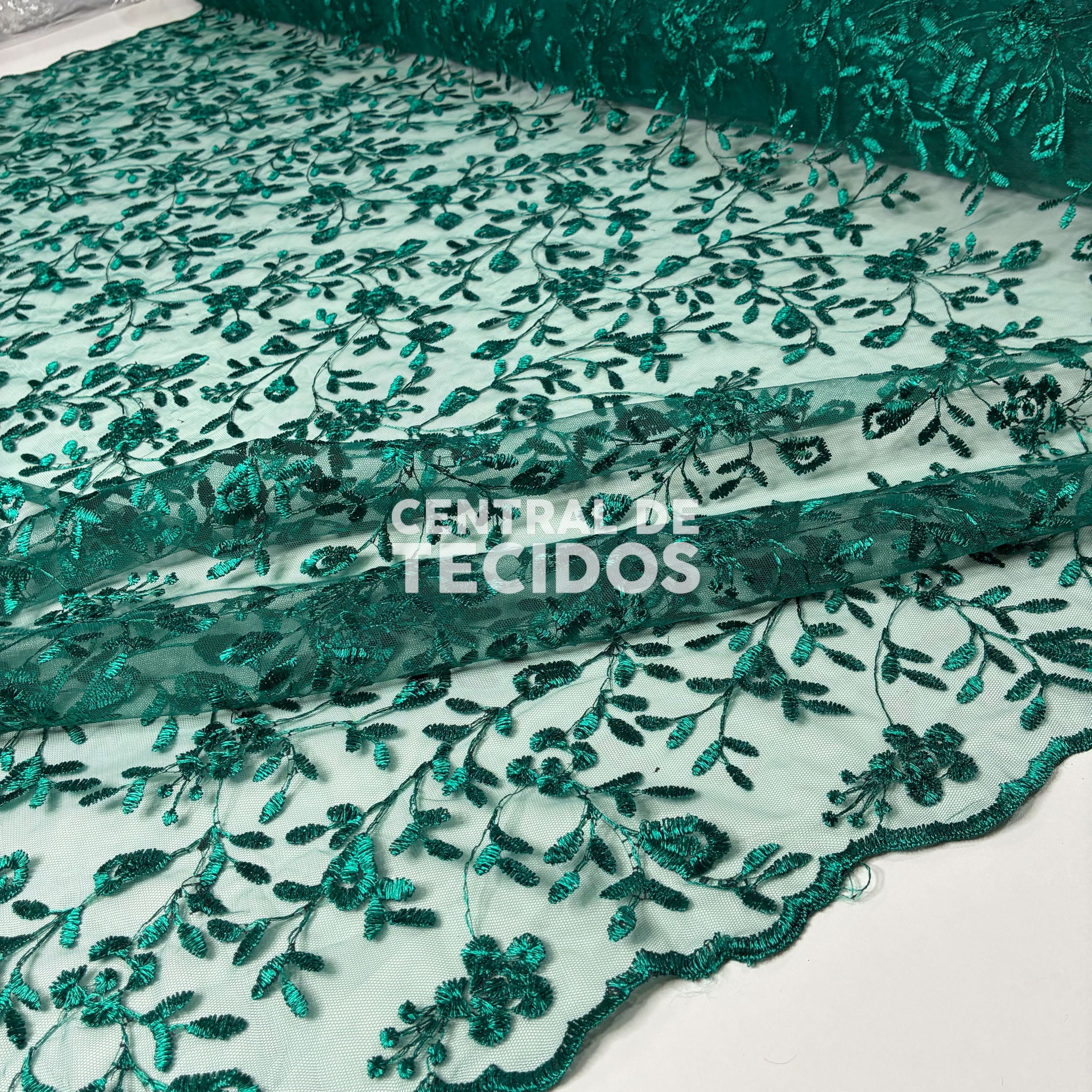 Tule Bordado Nice Verde