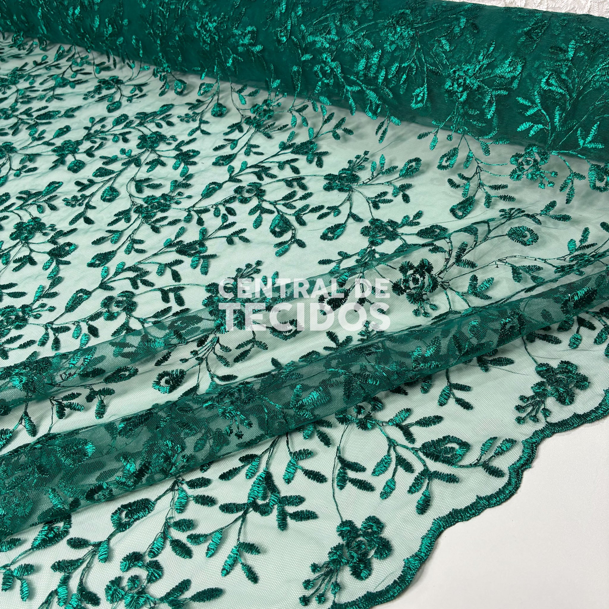 Tule Bordado Nice Verde